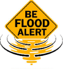 Be flood aware sign