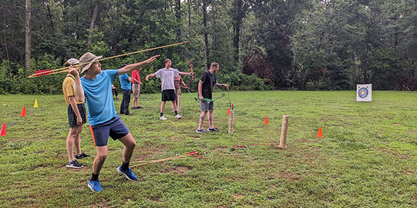 Archery program and learning to throw at atlatl at Powhatan State Park