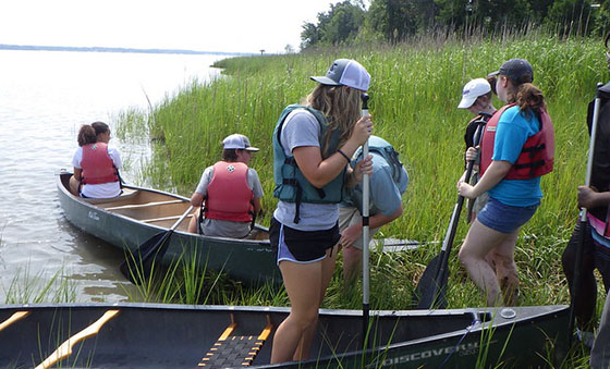 students experience a watershed at York River State Park