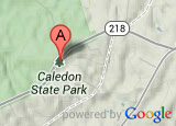 Google map thumbnail showing Caledon State Park's location