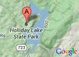 Google map thumbnail showing Holliday Lake State Park's location Google map thumbnail showing Holliday Lake State Park's location