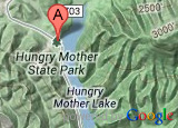 Google map thumbnail showing Hungry Mother State Park's location Google map thumbnail showing Hungry Mother State Park's location