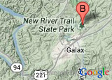 Google map thumbnail showing New River Trail State Park's location