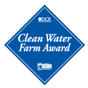 Clean Water Farm Award sign