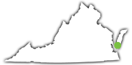 Location of Kiptopeke State Park in Virginia