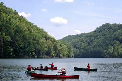 A group canoeing at Hungry Mother State Park