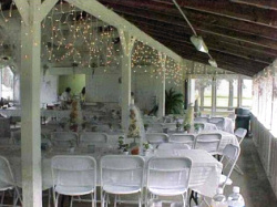 Chippokes conference shelter set up for wedding.