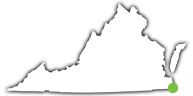 Location of False Cape State Park in Virginia