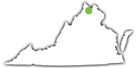Location of Sky Meadows State Park in Virginia