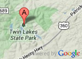 Google map thumbnail showing Twin Lakes State Park's location
