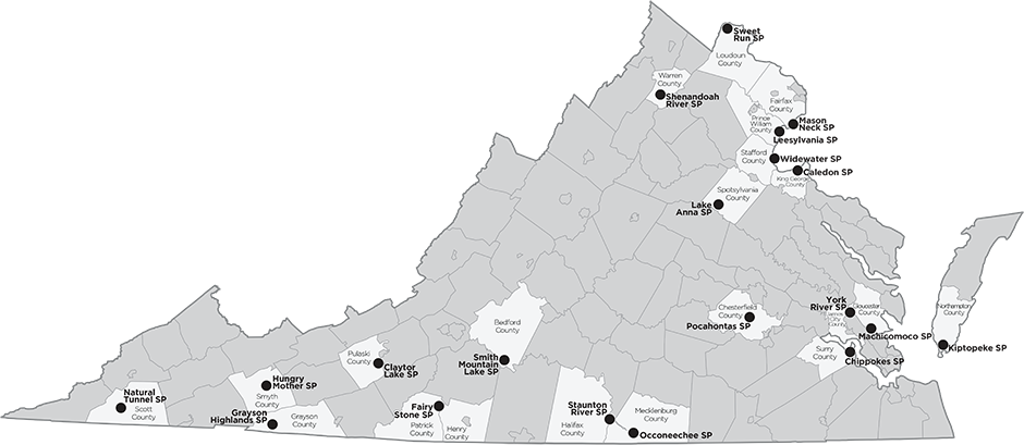 Hunting opportunities map - click for a larger version Hunting opportunities map