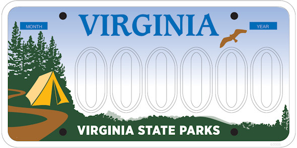 Virginia State Parks license plate