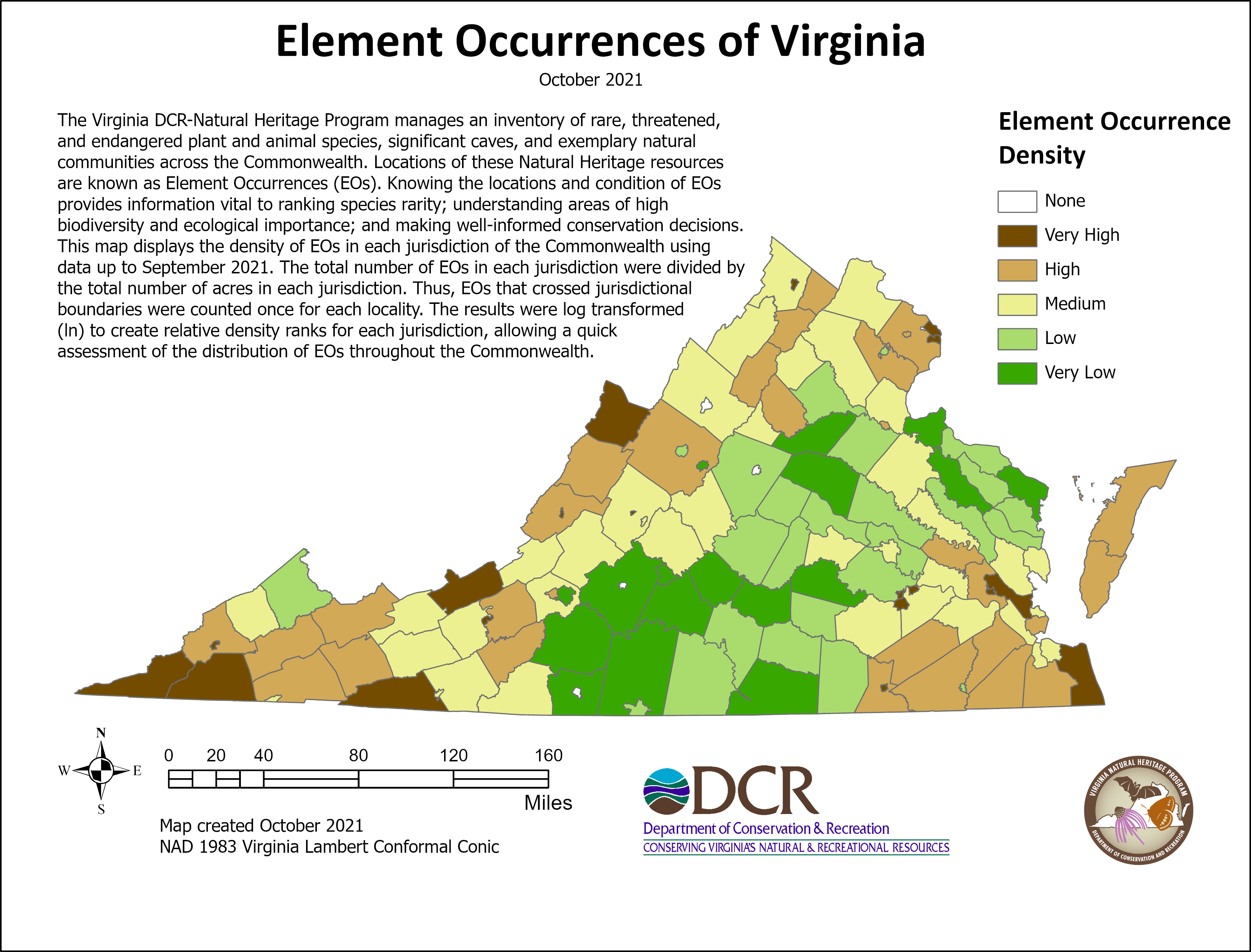 map of va element occurrences