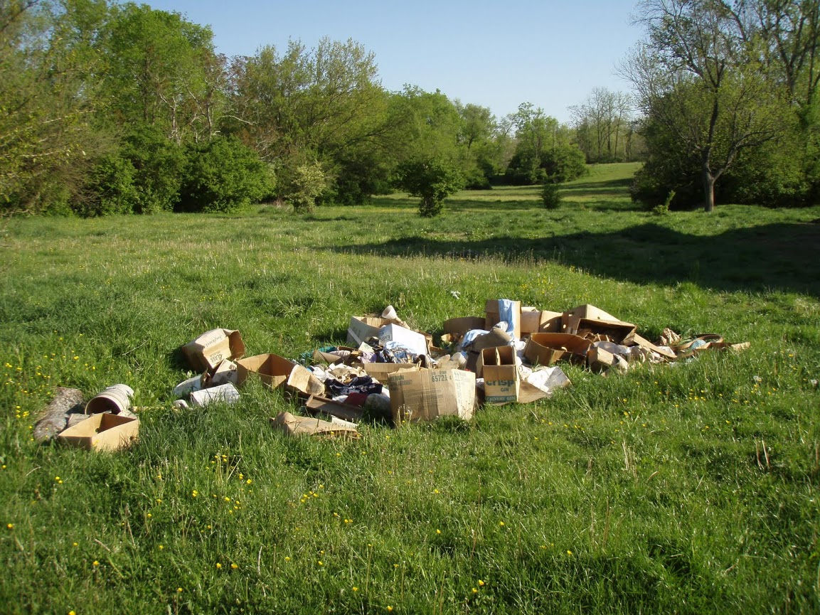 trash in sinkhole