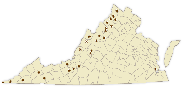 Virginia Cave and Karst Trail Map