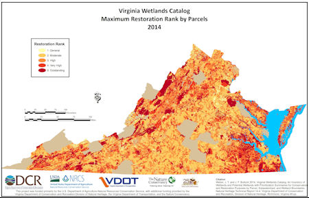 map of va conservation lands by acres