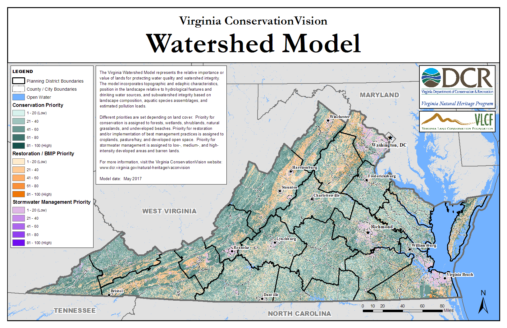 Virginia ConservationVision Watershed Model