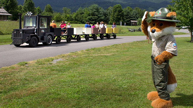 Parker Redfox takes part in community day.