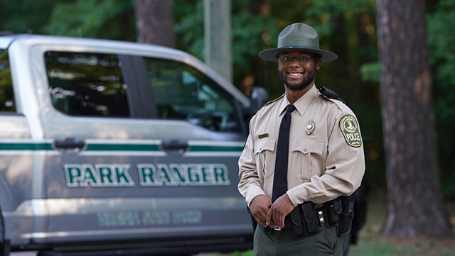 Ranger in front of a truck