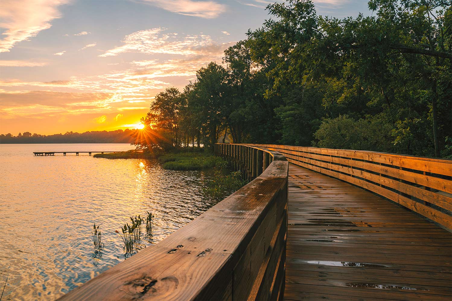 The Hopewell Riverwalk has opened up the scenic Appomattox River to more access. Photo by Daniel Jones, courtesy of Virginia Tourism Corporation.