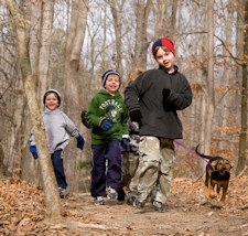 Kids on trail.