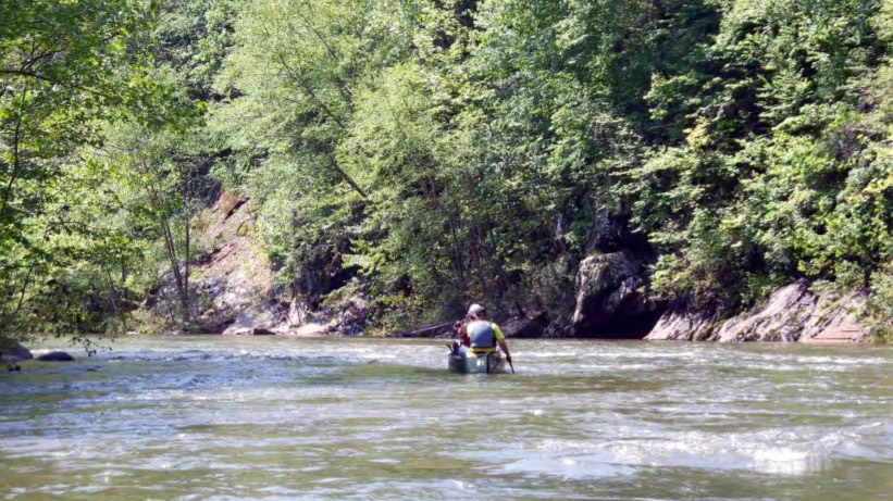 Paddler on the Tye River