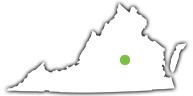 Location of Bear Creek Lake State Park in Virginia