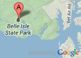 Google map thumbnail showing Belle Isle State Park's location