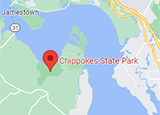 Google map thumbnail showing Chippokes State Park's location