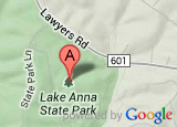 Google map thumbnail showing Lake Anna State Park's location