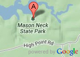 Google map thumbnail showing Mason Neck State Park's location
