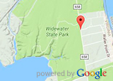 Google map thumbnail showing Widewater State Park's location