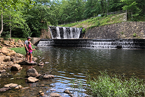 kid fishing at Douthat State Park