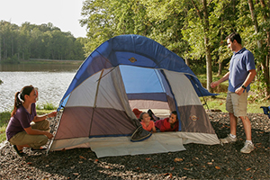 campsite with kids