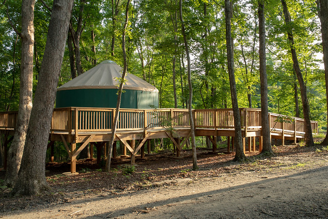 Yurt 1 at Lake Anna State Park with ramp.