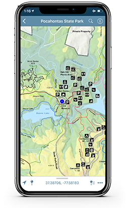 phone with trail map
