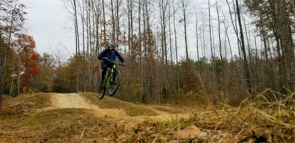 mountain biking at Pocahontas State Park