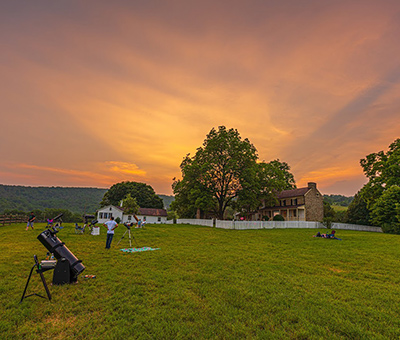 Setting up for a Dark Sky event at Sky Meadows State Park