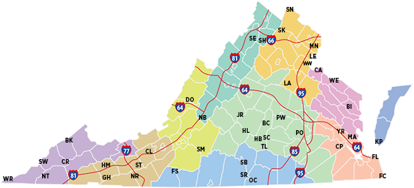 Virginia State Parks map