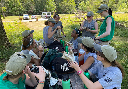 YCC members taking a break