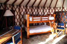 Yurt interior.