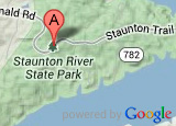 Google map thumbnail showing Staunton River State Park's location