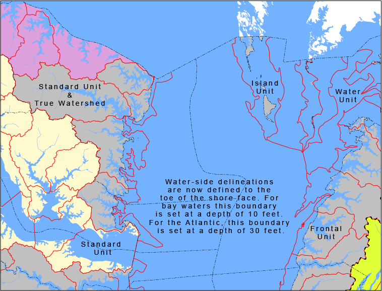 Main types of hydrologic units in the VaNWBD